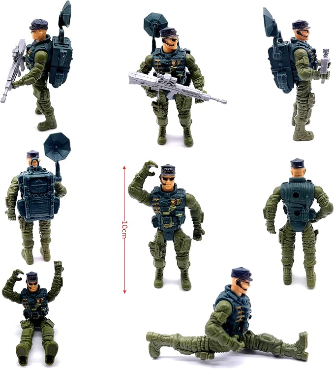 Guaishou Action Figures Army Men Soldiers Toys 8 Pack Military Toy Playset Realistic Accessories