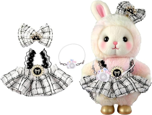 Clothes for 17cm Doll,Outfit for Doll,Dress and Hairpin Set for Dolls Dress Up,Accessories for 17cm Dolls (Style-B)