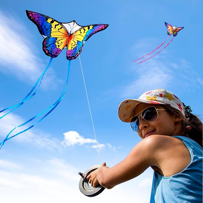 HONBO Butterfly Kites for Kids & Adults, Easy to Fly for Beginners, Each Kite with 300ft Line Handle,Beginner Kite for Kids Ages 4-8,Beach Kites for Outdoor Activities & Family Trip