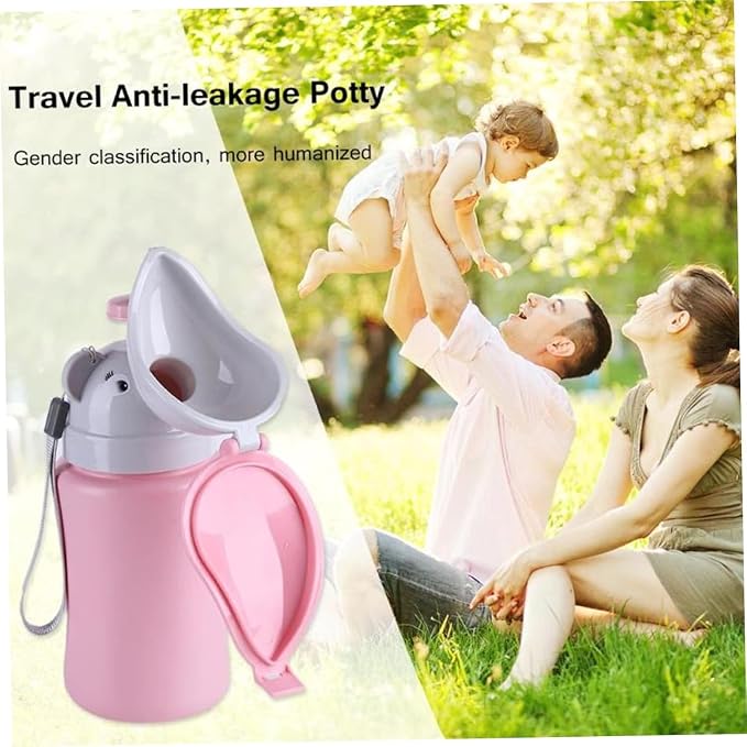 Kids Portable Travel Urinal 500ml for Toddler Boys Girls Pee Training Emergency Toilet Potty for Car Trip Outdoor Camping on the Road Park Beach Travel Essentials