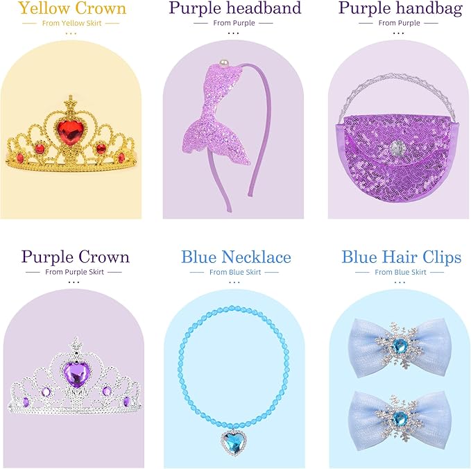 ReliBeauty Princess Dress up for Girls 3-8