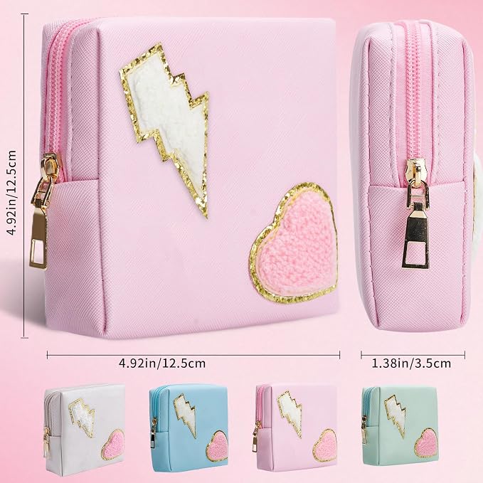 Period Bag for women Girls | PU Leather Sanitary Napkin Storage Bag | Cute Pads Bags for Period | Discreet Menstrual Pouch for Pads, Tampons, Menstrual Cups | Perfect for Travel & Daily Use
