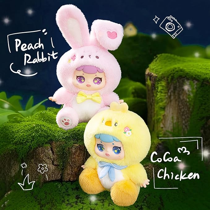 Plush Doll Blind Box Figures, Animal Cub Party Series Blind Box, Vinyl Plush Toy, Random Design Action Figures Collectible Toys Home Decorations, Holiday Birthday Gifts for Girls & Adults, Single Box