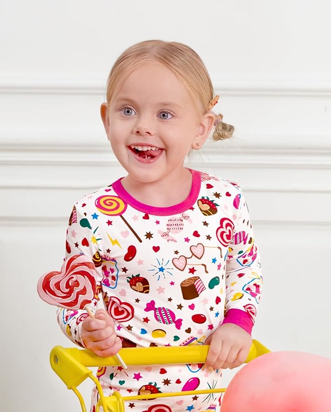Bamboo Viscose Toddler Girls Kids Pajamas Unicorn Mermaid Pjs Long Sleeve Snug fit 12M-8Y 2pcs Soft Jammies