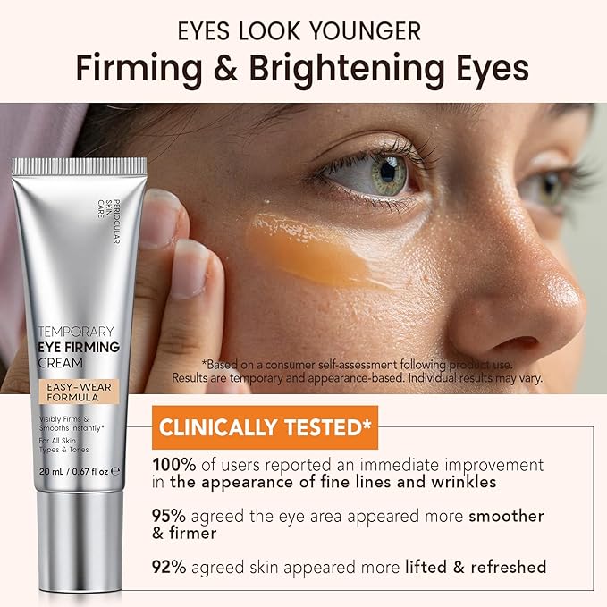 Instant Eye Tightener Cream for Under Eye Bags, Temporary Under Eye Firming for Puffiness & Fine Lines, Fast-Acting, All Skin Types, Makeup Friendly Eye Rescue for All Occasions