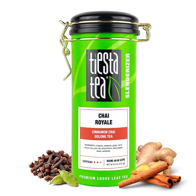 Tiesta Tea - Chai Royale Tea, Loose Leaf, Cinnamon Chai Oolong Tea, Premium Medium Caffeine Tea Blend, Make Hot or Iced & Up to 50 Cups, 6 oz Refillable Tin