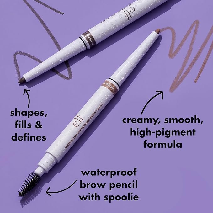 e.l.f. Brow Pencil, Neutral Brown | Waterproof | Long-Lasting | Pack of 2 | Vegan & Cruelty-Free