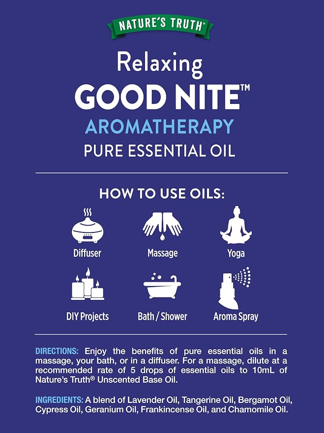 Nature's Truth Good Nite Pure Essential Oil | 15 mL | Aromatherapy | Botanical Blend | Plant Based, Non-GMO & Gluten Free