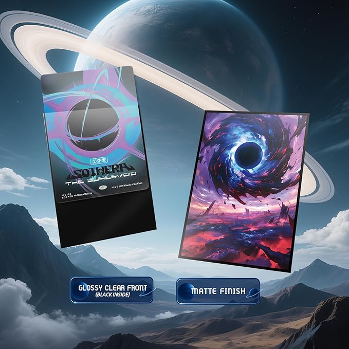 MTG Card Sleeves - Black Hole Damnation - Ultra Clear Front & Matte Finish Back, 100 Count Standard Size Matte Art Sleeve for Magic The Gathering
