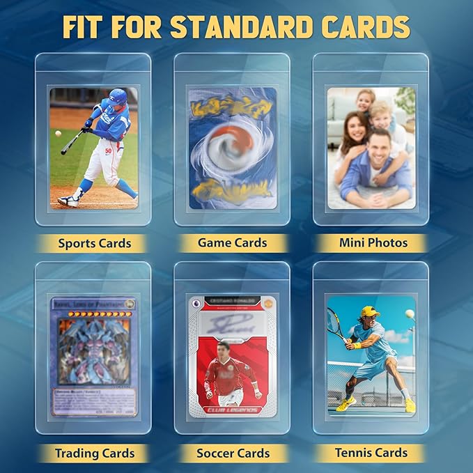 200ct Semi-Rigid Card Holder and 200ct Penny Sleeves, Grading Card Sleeves with 1/2" Lip, Card Submission Kit for PSA BGS SGC, Trading Card Protectors for Grading Sending Collection Storage