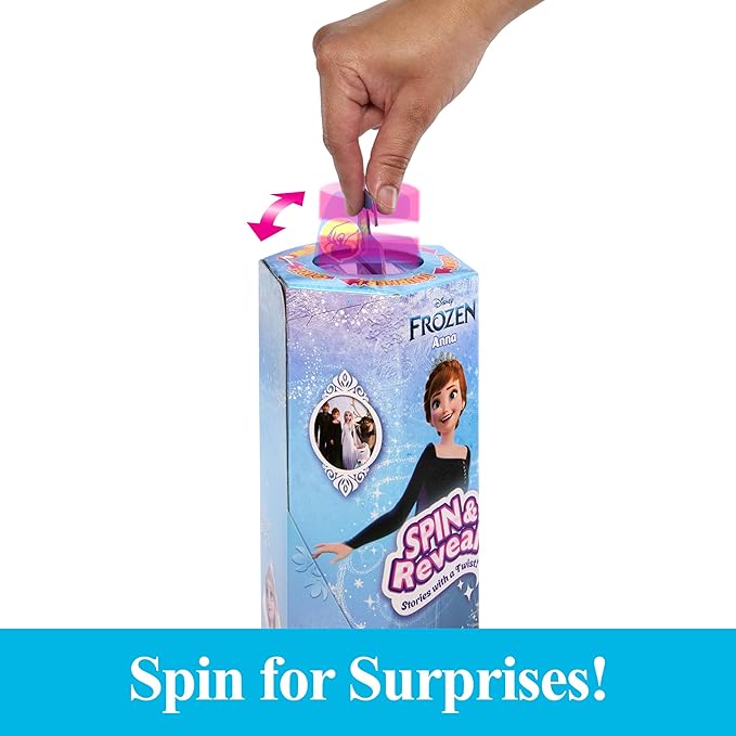 Mattel Disney Frozen Anna Fashion Doll Set, Spin & Reveal with 11 Surprises Including 5 Accessories, 5 Stickers & Play Scene, Inspired by the Movie