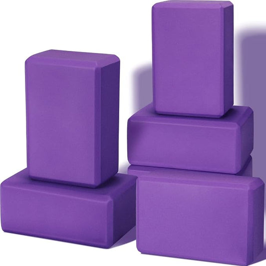 Wettarn 6 Pack Yoga Blocks 9 x 6 x 4 Inch EVA Foam Lightweight Non Slip Yoga Props for Pilates Stretching Meditation