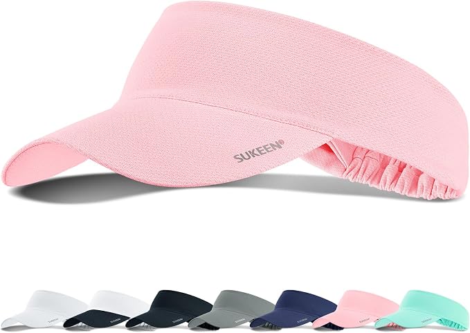 Sukeen Cooling Stretchy Sun Visor for Women Men UV Protection Cooling Hat | Lightweight quick-dry free size vizor with instant cooling, sports visor hat for golf, tennis, cycling, running, pickleball
