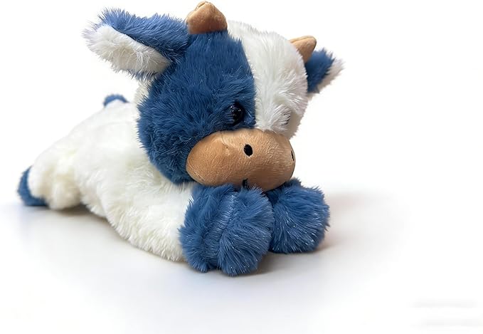 Cute Cow Plush Stuffed Animal Doll Toy 10 inch for Girls Boys (pa Cow Blue)