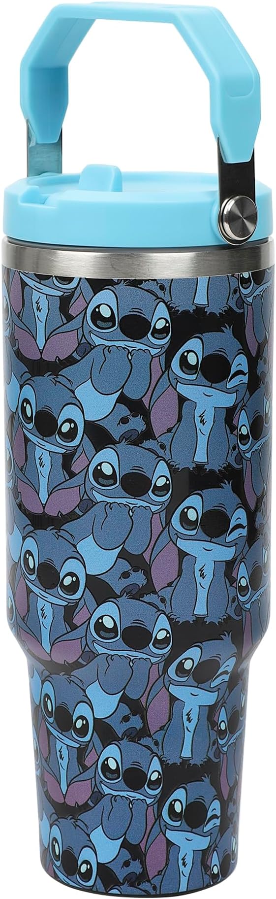 Disney Stitch All-Over Print Blue 40 Oz Stainless Steel Tumbler With Handle