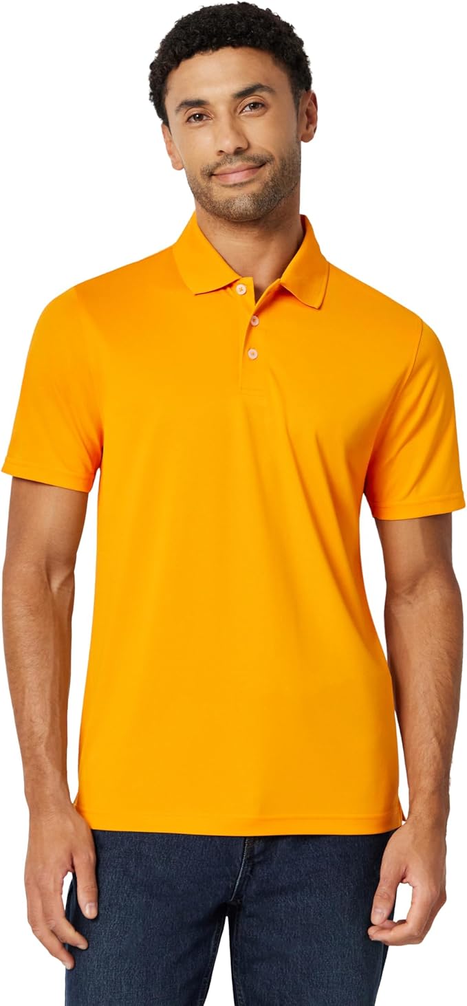 Amazon Essentials Men's Moisture Wicking Golf Polo Shirt, Short Sleeve, Slim-Fit, Quick-Dry, Active Wear