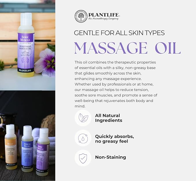 Plantlife Detox Massage Oil - Absorbs Deeply into The Skin and is Circulated Throughout, Providing Optimum Benefit to The Mind and Body - Made in California 4 oz
