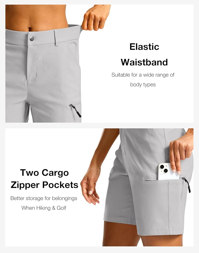 G Gradual Women's 7"/9" Hiking Cargo Shorts Quick Dry Lightweight Golf Outdoor Work Summer Travel Shorts with Pockets