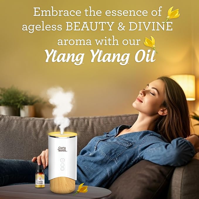 GuruNanda Ylang Ylang Essential Oil (10ml Each) - 100% Pure, Natural and Undiluted Diffuser Oil for Aromatherapy, Massages & DIY Recipes - 2 Pack