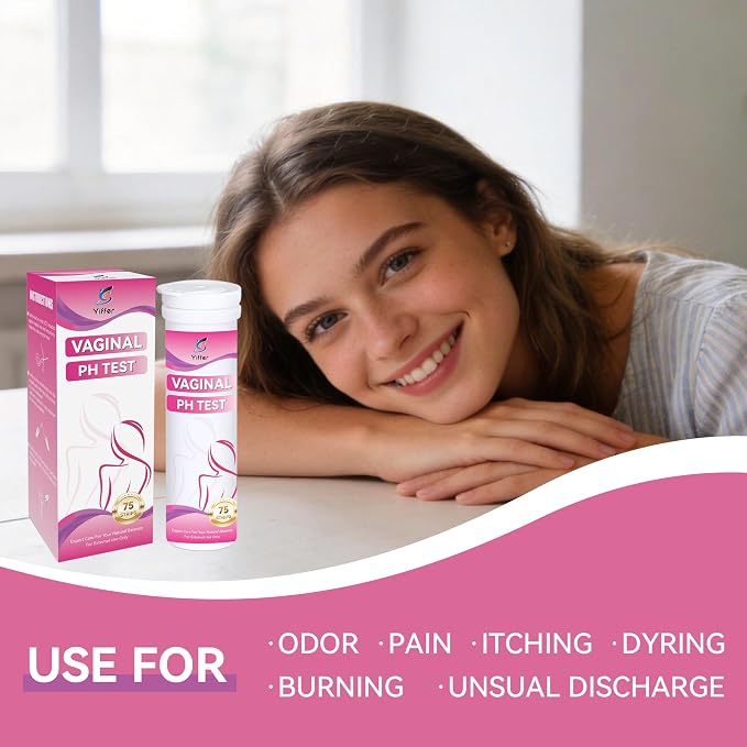 75-Count Vaginal pH Test Strips – At-Home Feminine Wellness Kit for Monitoring Balance, Yeast Infection & BV, Providing Accurate Results for Women