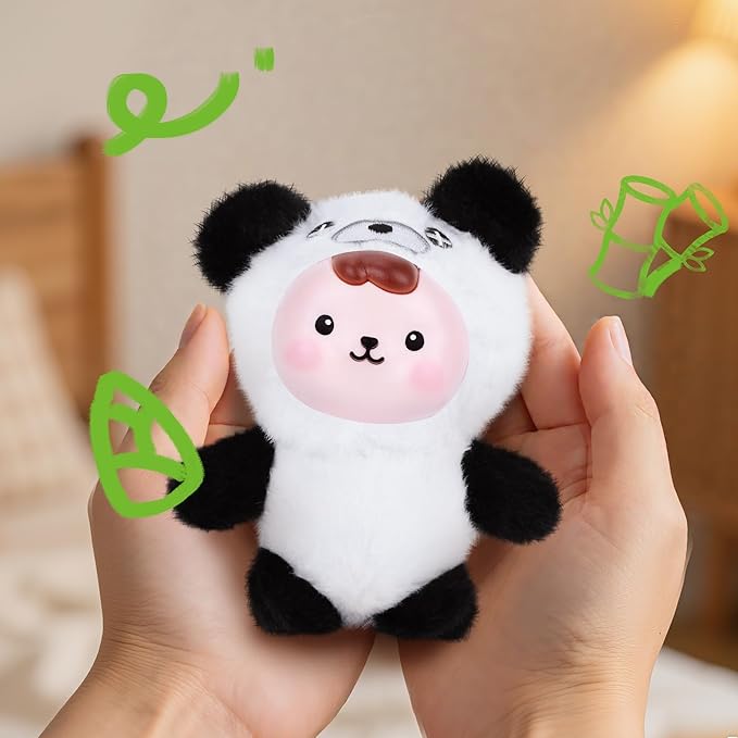 Collectibles Plush Doll, Kawaii Plushies Doll with Vinyl Face Mentl Keyring for Girls Boys, Soft Panda Vinyl Plush Figures Stuffed Animals Gift for Collectible Bag Charm Home Decor Birthday Keychains