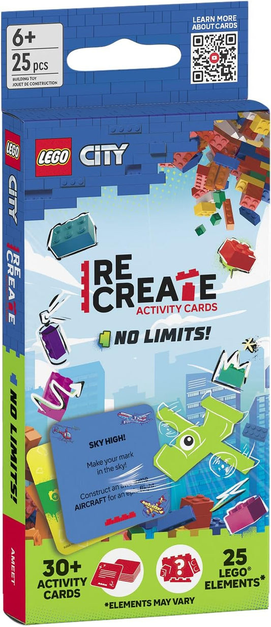 Lego City Recreate Activity Cards – No Limits! | Action Building Game with 30+ Activity Cards & 25 Lego Elements | Ages 6+