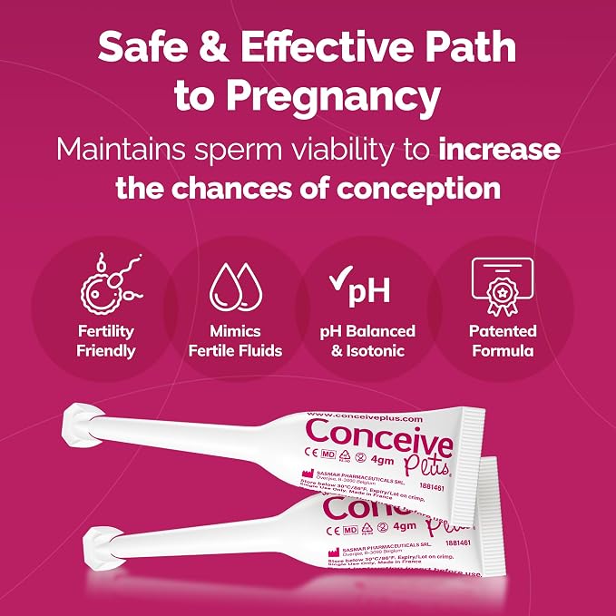 CONCEIVE PLUS Fertility Lubricant for Couples Trying to Conceive Naturally | Water-Based Lube and Lube Support for Intimacy | Water Based Lubrification for Women pH Balance | 8 Pre-Filled Applicators