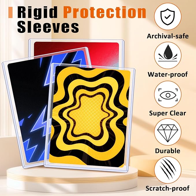 Jumbo Card Hard Sleeves, Top Loader for 5.4x7.4″ Jumbo Card -12 Pack
