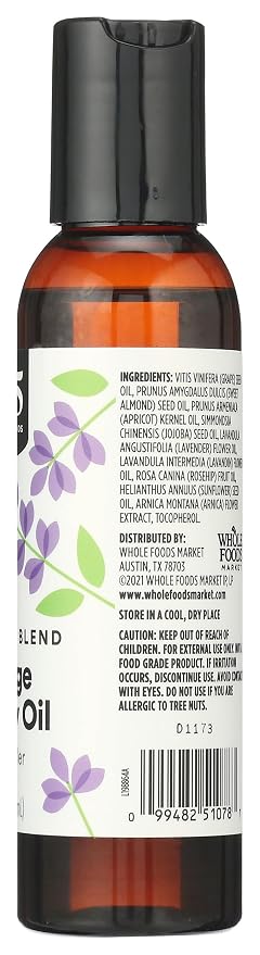 365 by Whole Foods Market, Massage & Body Oil with Lavender, Calming Blend, 4 Fl Oz