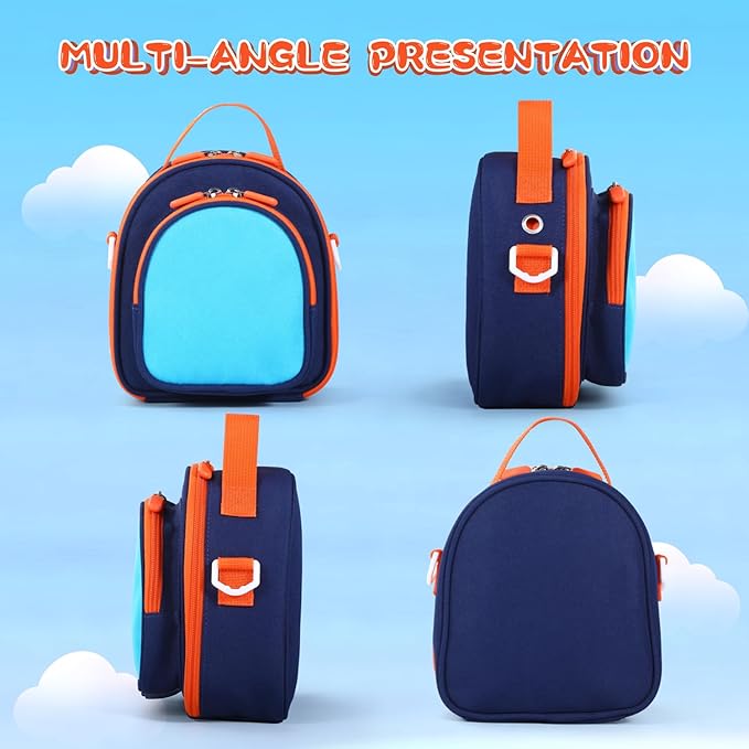 Carrying Case Compatible with Yoto Mini (2024 Edition),30 Cards Storage Bag with Handle and Shoulder Strap, Travel Storage box for Player & Headphone Accessories (Blue)