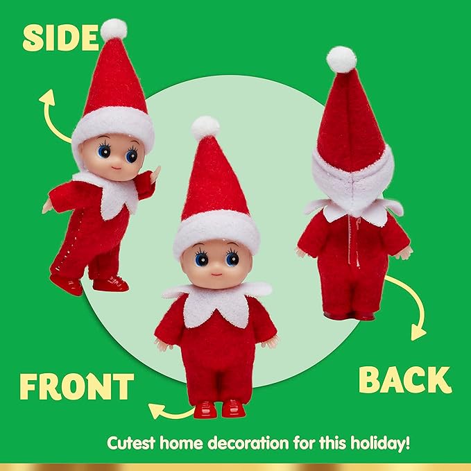 JOYIN 2 Pcs Christmas Elf Plush Doll Tiny Soft Plush Toy Doll Xmas Gift for Party Favors Party Supplies Christmas Decor, Xmas Gift