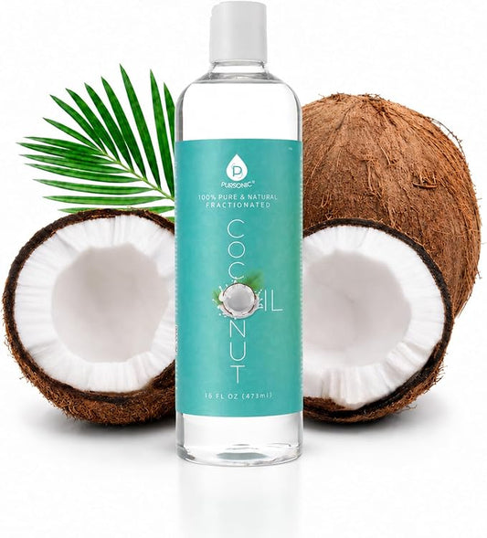 Pursonic Pure Unscented Fractionated Coconut Oil - 16 Oz Multipurpose Oil for Skin, Hair, Body Massage & Makeup Removal - Carrier Oil for Essential Oils and Aromatherapy