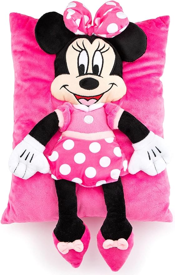 Jay Franco Disney Minnie Mouse 3D Snuggle Pillow – Super Soft Plush Stuffed Animal, 15 x 11 Inches – Kids Bedroom Decor and Gift for Girls – Official Licensed