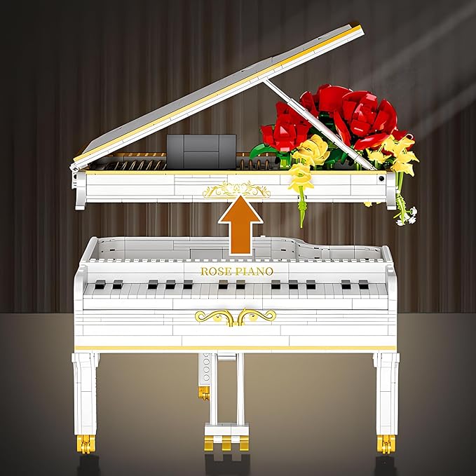 1293pcs Mini Ideas Piano Model Building Block Set, Music Lovers Collection Set, The Best Gift for Boys and Girls(White)