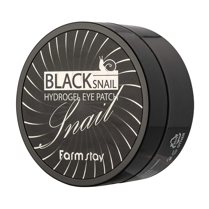 FARMSTAY Black Snail Hydrogel Eye Patch - Under Eye Patches for Wrinkles - Under Eye Mask with Snail Mucin - Promotes Collagen Production - 60 pc