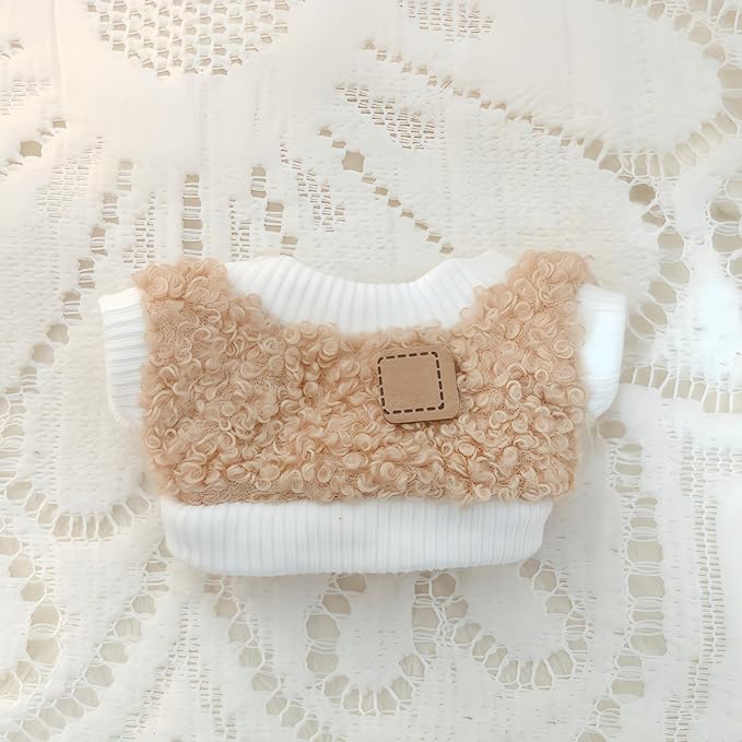 Clothes Set for Dolls Accessoriess (No Doll), Cute Kawaii Outfit Set 5 Pieces for 15cm 17cm Doll, Dress Up Doll Clothing Set Replacement with Hat Glasses Sweater Shoes