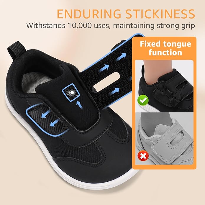 Wide Toe Box Toddler Shoes Zero Drop Boys Girls Barefoot Shoe Non-Slip Little Kids Sneakers for First Walking