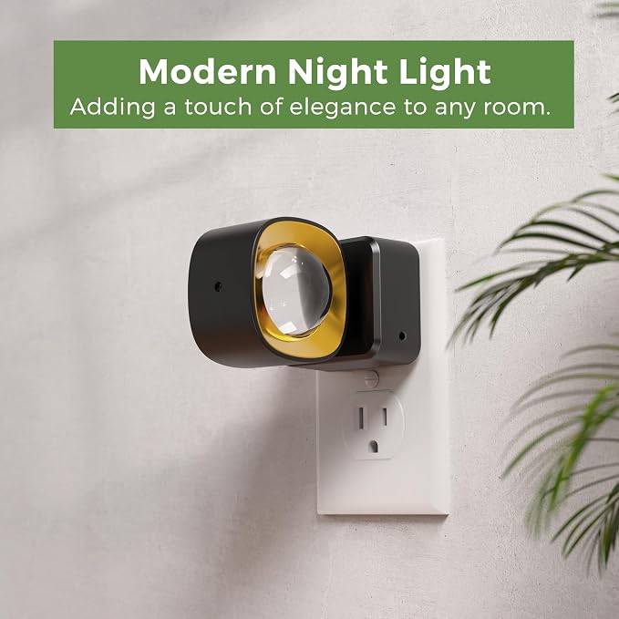 L LOHAS LED Night Light, Night Lights Plug into Wall, Projector Nightlight | Dusk to Dawn Sensor, 180°Rotating Nightlights, Soft White Ambient Lighting for Bathroom, Hallway, Gaming Room, Gifts,1 Pack