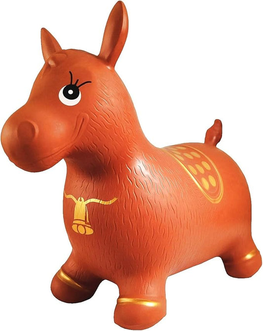 AppleRound Inflatable Ride-on Bouncy Animal Hopper – Horse, Cow or Unicorn – Kids Space Hopper Bouncer with Hand Pump – Jumping Toy for Indoor/Outdoor Play