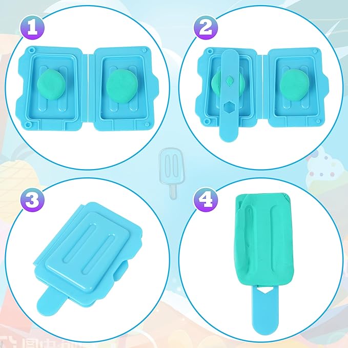 Dough Tools Set for Kids – 31 PCS Summer-Themed Dough Play Tools with Animal Cutters, Ice Cream & Popsicle Molds, Dough Extruder – Clay and Dough Tools Kit (Random Colors)