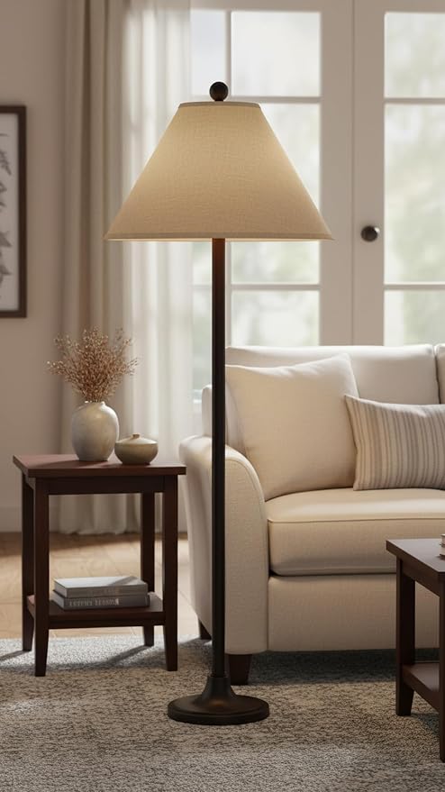 Aspen Creative 32209A Hardback Empire Spider Lamp Shade in Wheat Flaxen, 6" Top x 19" Bottom x 12" Slant Height