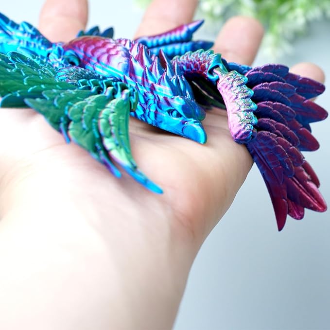 3D Printed Phoenix Model,Flexible Realistic Articulated Animal Fidget Toys,Mystery Figurines Gifts for Easter,Executive Desk Funny Décor and Festival Collectible,Easter Basket Stuffers (RGB)