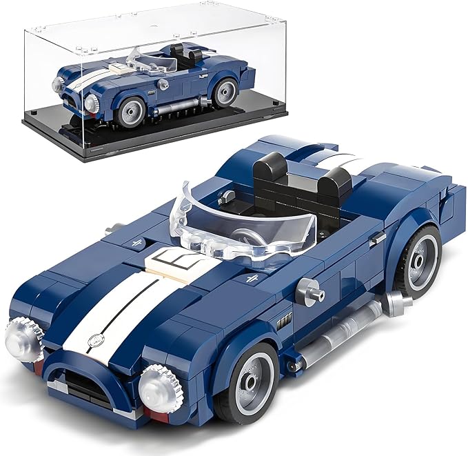 HIGH GODO Sports Car Building Set for Adults, Classic Racing Car Collectible Decor Model Kit with Display Box, Cool Vehicles Gifts for Adults and Teens Age 14+ (324 Pieces)