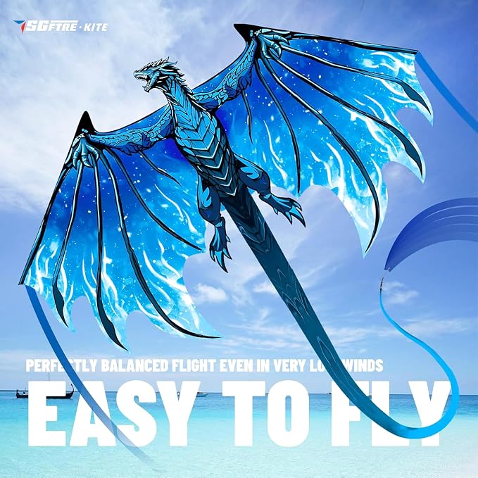 SGftre Complete Kite with Handle, Line & Accessories,Easy to Fly for Kids & Adults, Perfect for Beach, Park, Family Outdoor Activities