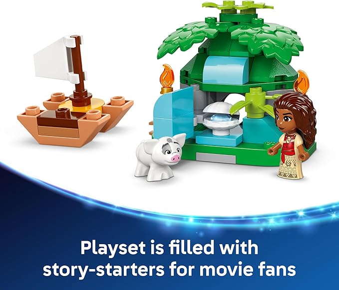 LEGO Disney Moana's Island Fun Building Toy Playset - Princess Moana Toy for Kids, Girls and Boys, Ages 5+ - with 2 Disney Micro-Dolls and Pua Animal Figure - Gift Idea for Birthdays - 43260