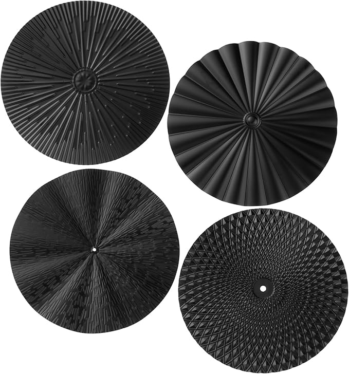 Hicarer 4 Pcs 12 Inch Black Metal Wall Art Decoration Modern Sunburst Hanging Artwork Decor Wall Decorations for Home Bedroom Bathroom Living Room Office Sculpture