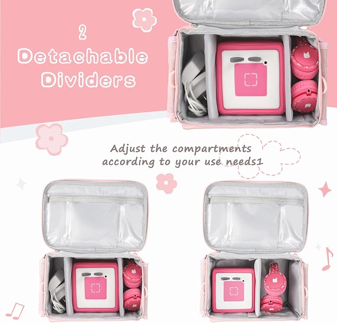 Carrying Case Fit for Toniebox 2 & 1, Cute Storage Bag Compatible with Little Tikes Story Dream Machine Starter Set, Tonies Characters and Accessories, Pink (Bag Only)