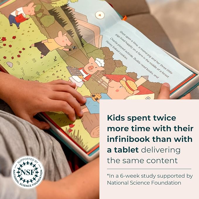 Cali’s Books The Three Little Pigs | infinibook Storytelling Toy + Reader | Read-Aloud E-Reader with Games | Recordable Interactive Storybook for Kids 3-6 | Screen-Free Educational Gift