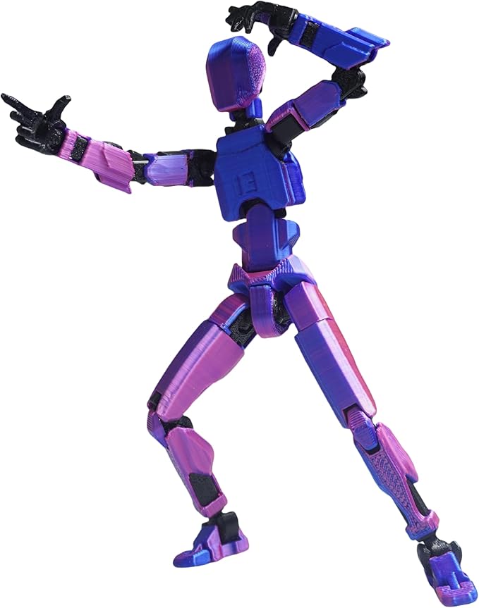 Dummy13 Action Figure Set | Pre-Assembled 3D Printed Titan and Robo Figures | Highly Articulated Robot Toys with Interchangeable Accessories | Perfect for Collectors and Hobbyists (red Green)