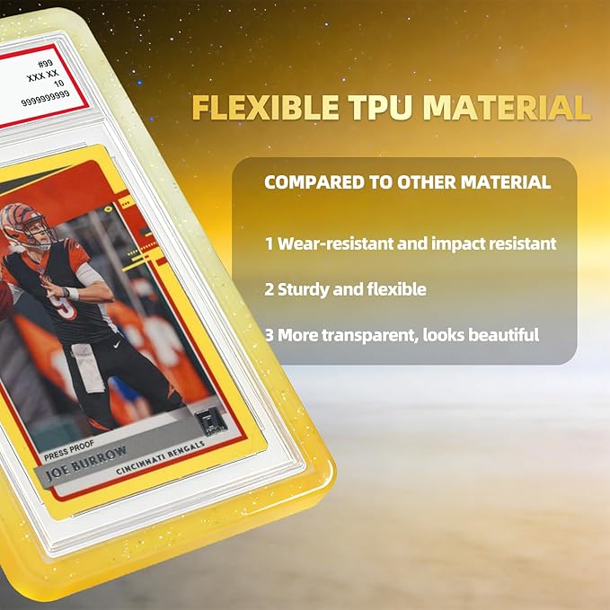NAKIS Slab Guard for PSA Graded Cards, 1 Pack TPU Slab Protector Graded Bumper Guard for PSA Graded Card Only, Gradient Color Glitter Limited Edition, COLOR7